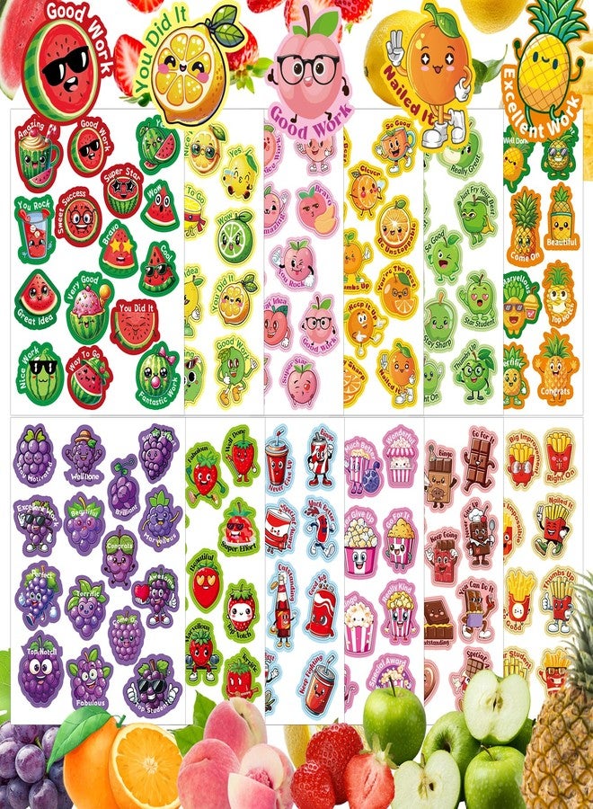 Kalysky Scratch and Sniff Stickers, 360 PCS Reusable Smelly Stickers for Kids, 24 Sheets 12 Different Fruit Food Scents, Non-Toxic Reward Scented Sticker for Kids Classroom Teachers - Image 1