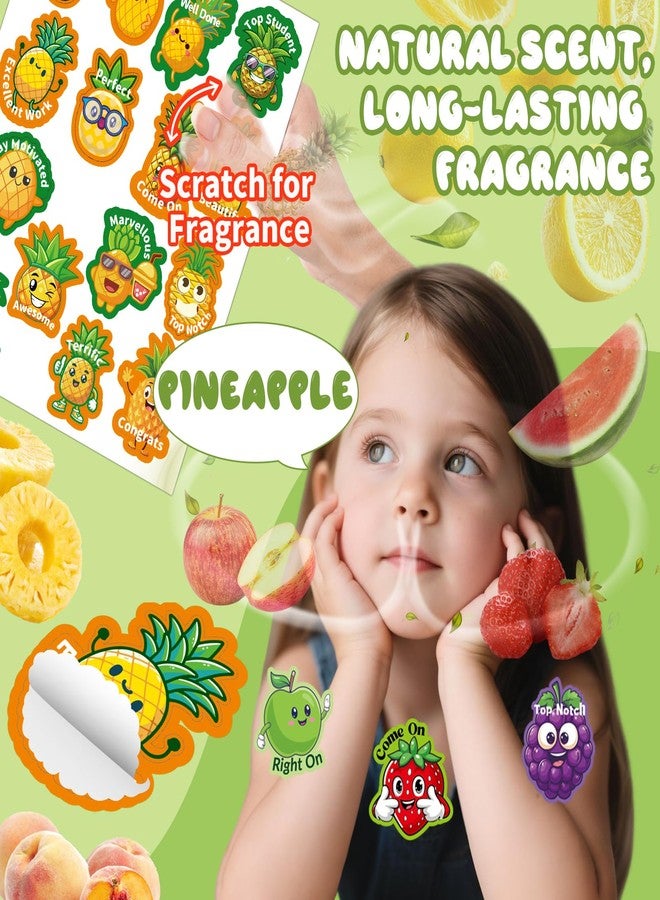Kalysky Scratch and Sniff Stickers, 360 PCS Reusable Smelly Stickers for Kids, 24 Sheets 12 Different Fruit Food Scents, Non-Toxic Reward Scented Sticker for Kids Classroom Teachers - Image 2