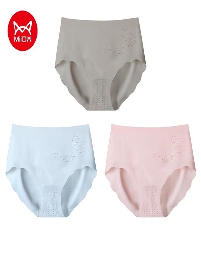 MIIOW 3Pcs Traceless Underwear Women's Summer Thin Ice Silk Pure Cotton Crotch Antibacterial Sports Girls' Triangular Shorts - Image 1