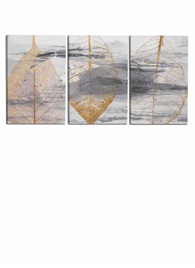 LOWHA Set Of 3 Framed Canvas Wall Arts Stretched Over Wooden Frame, Abstract Murals Artistic Paintings, For Home, Living Room, Office Decor  - Image 4