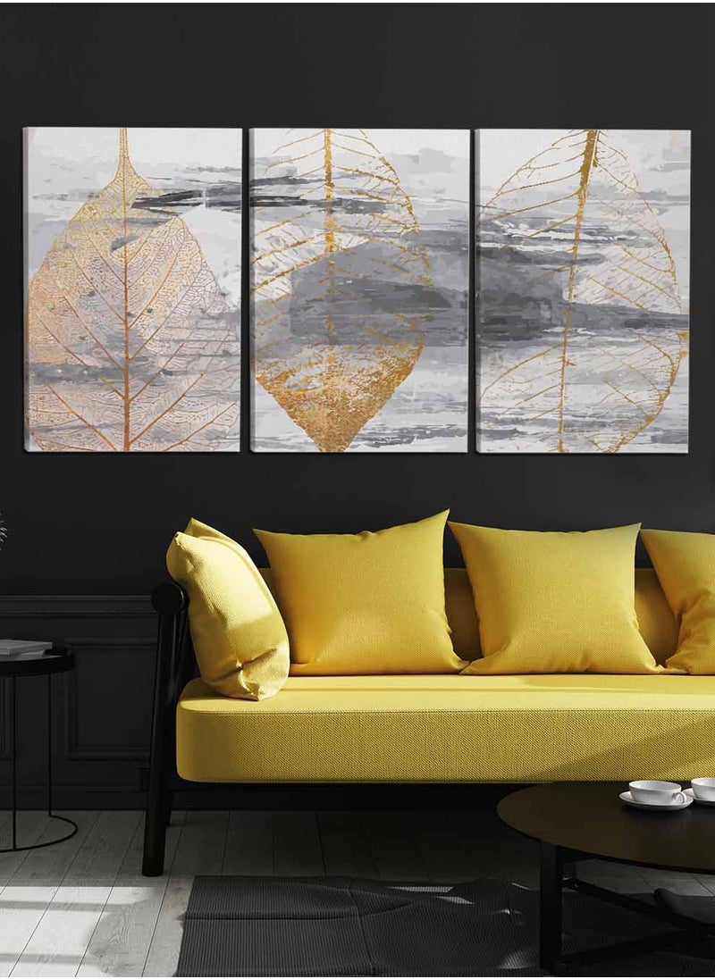LOWHA Set Of 3 Framed Canvas Wall Arts Stretched Over Wooden Frame, Abstract Murals Artistic Paintings, For Home, Living Room, Office Decor  - Image 2