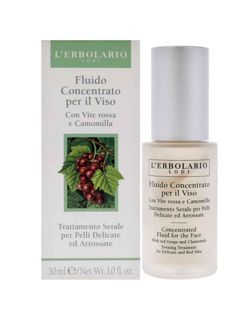 L'Erbolario L'Erbolario - Concentrated Fluid for the Face - Evening Treatment for Delicate and Red Skin - Infused with Red Grape and Chamomile - Fast-Acting - Helps Prevent Reddening, 1.0 oz  - Image 1