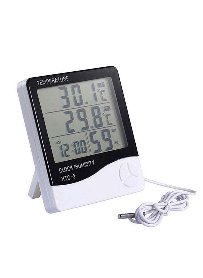 Indoor Outdoor Thermometer with Temperature Probe, Digital Hygrometer Temperature Humidity Monitor with Alarm Function, Thermometer Meter LCD Digital Display - Image 1