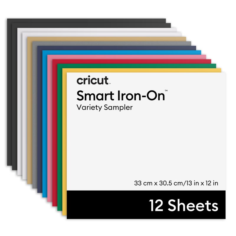 CricutÂ® Smart Iron-Onâ„¢ Matless Heat Transfer Vinyl, Variety Sampler - 13 in x 12 in (12 ct) - Image 1
