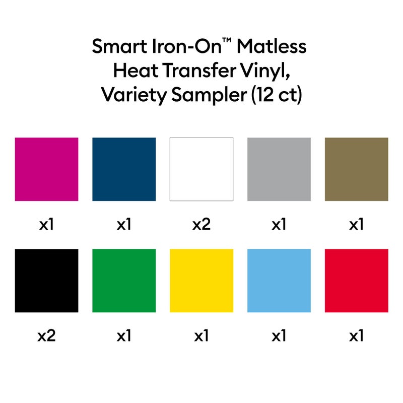 CricutÂ® Smart Iron-Onâ„¢ Matless Heat Transfer Vinyl, Variety Sampler - 13 in x 12 in (12 ct) - Image 2