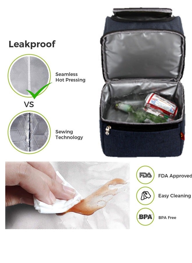 بيوينتي الغداء مربع الغداء كيس كبير برودة الكبار والأطفال حقيبة يد ، مكتب برودة مزدوجة ، نزهة - Image 3