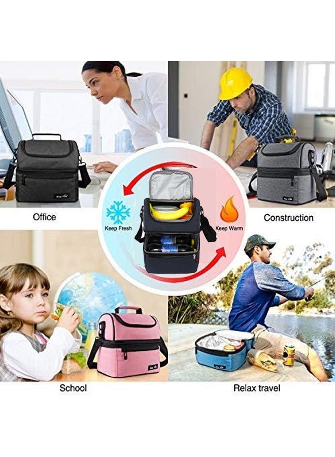 بيوينتي الغداء مربع الغداء كيس كبير برودة الكبار والأطفال حقيبة يد ، مكتب برودة مزدوجة ، نزهة - Image 4