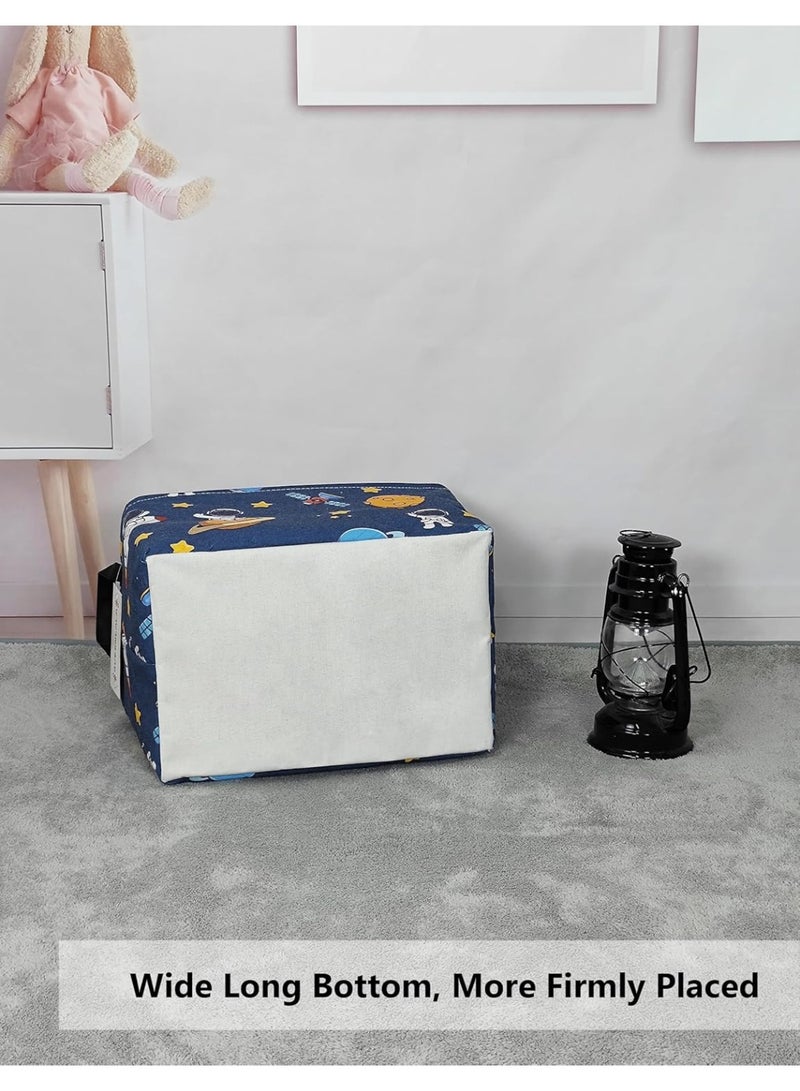 QUEENLALA Rectangular Laundry Hamper/Foldable Nursery Laundry Basket for Organizing/Storage Bin Baskets/Children Toy Office Bedroom/Toy Bin Closet Shelf Baskets（Rec-Yellow Star Astronaut） - Image 3