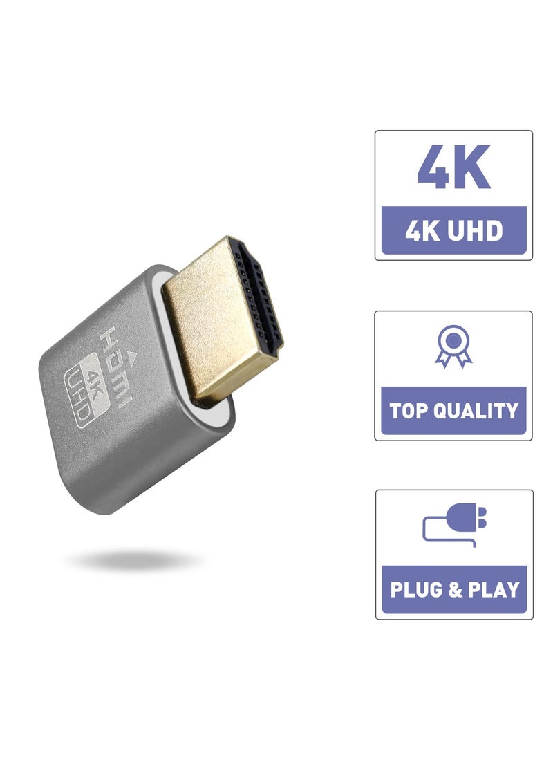 SYOSI - 3 Pack 4K HDMI Dummy Plug Virtual Monitor Display Emulator 4K Display Emulator Supports up to 3840x2160@60Hz 1080@120Hz Headless Display Adapter Compatible with Windows Mac OSX Linux - Image 1