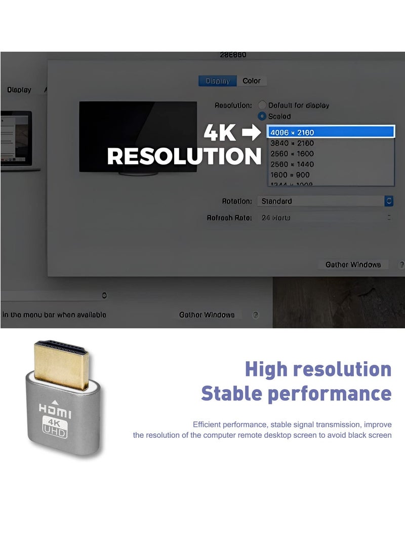 SYOSI - 3 Pack 4K HDMI Dummy Plug Virtual Monitor Display Emulator 4K Display Emulator Supports up to 3840x2160@60Hz 1080@120Hz Headless Display Adapter Compatible with Windows Mac OSX Linux - Image 1