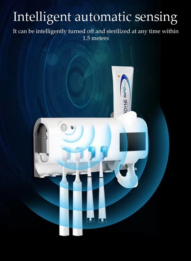 DUNISO UV Toothbrush Sterilizer， Wall Mounted Toothbrush Holder, Toothbrush Holder, Wireless Design, Bathroom Toothbrush Holder Wall Mounted UV Sterilizer，Black  - Image 5