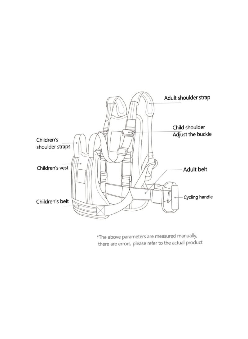 SOLARAE Child Safety Harness for Motorcycle, Motorcycle Harness Adjustable, Kid Motorcycle Safety Belt, with Reflective Strap Safety Seat Belt for Kids Age 2-12 Years, Breathable, Prevent Falling, Black - Image 3