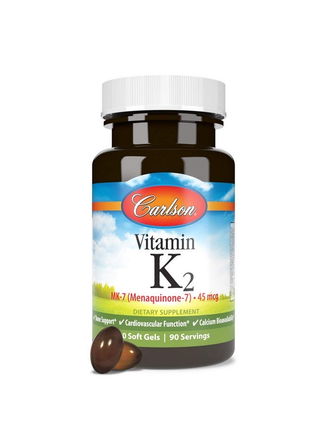 Carlson Labs Vitamin K2-7 45 MCG Mineral Supplement Softgels, 90 Count - Image 5