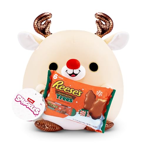 Snackles Christmas Reindeer & Reeses Peanut Butter 14 Inch Plush by ZURU, Ultra Soft Plush, Collectible Plush with Real Licensed Brands, Stuffed Animal, Giftable, Holiday - Image 1