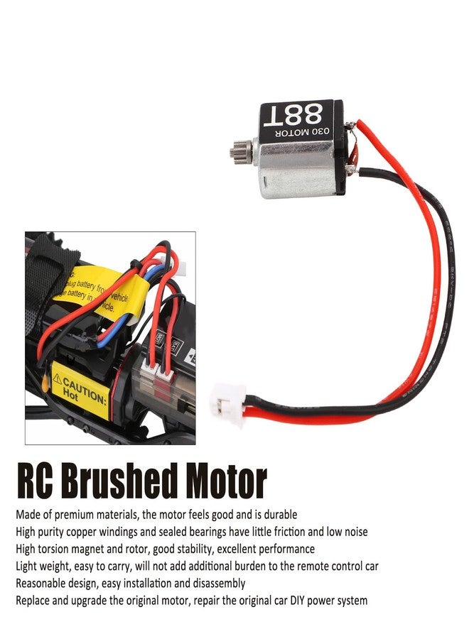 Socobeta RC Brushed Motor 030 Upgrade Carbon Brush Motor 88T RC Carbon Brushed Motor Replacement Compatible with AXIAL SCX24 1/24 RC Car - Image 2