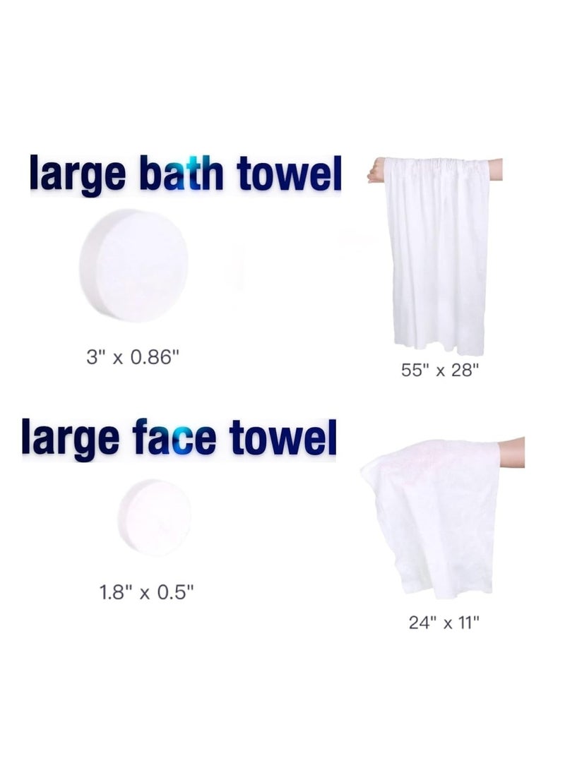 KASTWAVE Travel Towel Set, Disposable & Reusable Towel Set - Pack of 6, Including 2PCS 55" x 28" Bath and 4 PCS 22" x 11" Face Towels for Hotel Camping Sports Hiking Beach Swim Vacation - Image 2