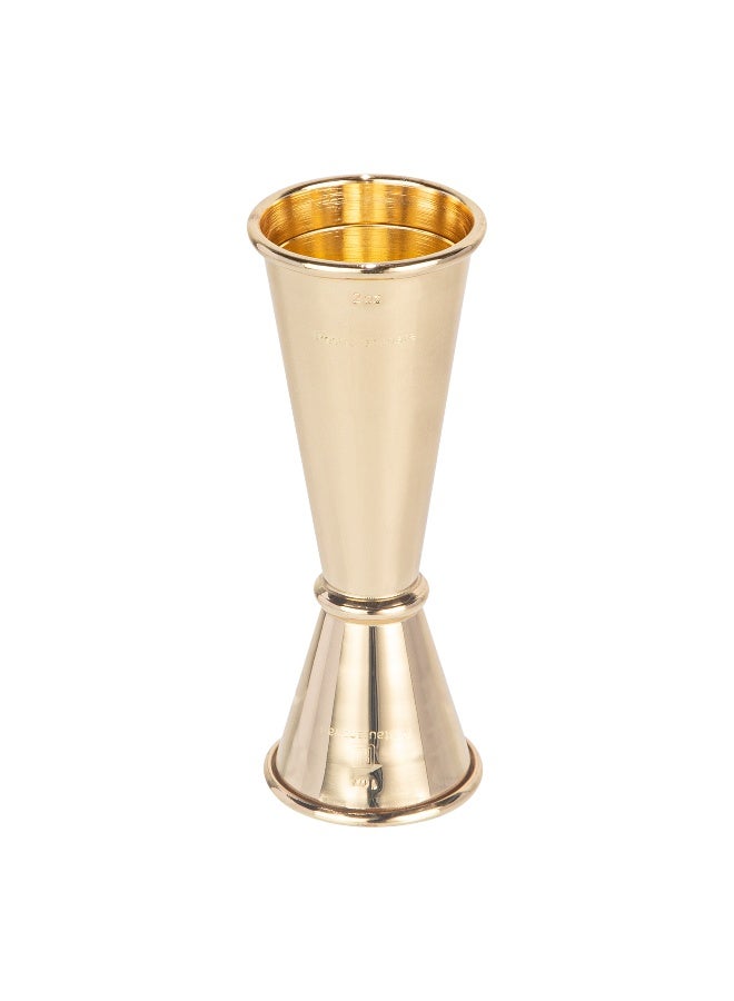 Restaurantware Japanese Style Double-Sided Cocktail Jigger - 1-OZ and 2-OZ: Perfect for Bars or Home Use - Gold-Plated Stainless Steel - 18/8 Stainless Steel - Commercial Grade - 1-CT - Image 2