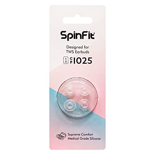 SpinFit CP1025-M/S- Medical Grade Silicone Patented Ear Tips, Secure Fit and Supreme Comfort Fits MTW3, Galaxy Buds 2, Soundcore Space A40 & More (2 Pairs) (for Nozzle Diameter from 4-5.5mm) - Image 3