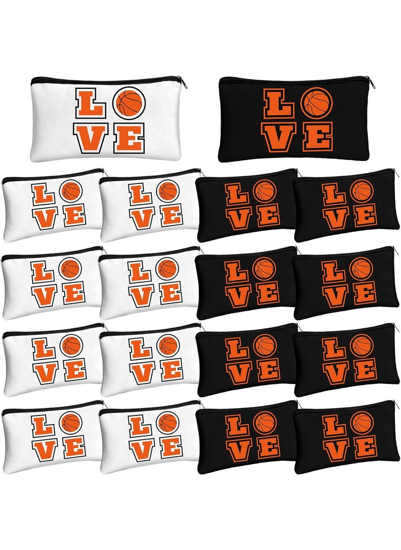 Moukeren - Moukeren 18 Pcs Basketball Gifts Basketball Makeup Bag Accessories Funny Travel Bags for Teen Cosmetic Zipper Pouch for Team Players Lover, 8.27 x 5.12 Inch - Image 1