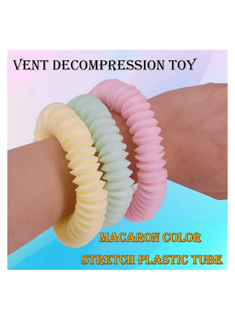 SYOSI 12 PCS Mini Pop Tubes Sensory Stretch Tubes Colorful Party Favor Pop Tubes Fidget Toy with Funny Pop Sound for Toddler Babies Kids Autism Teenagers Special Needs Reduce Anxiety and Stress - Image 2
