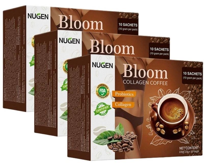 نوجن 3 عبوات من قهوة بلوم كولاجين - 100% عضوي مع الجلوتاثيون، قهوة لتخفيف الوزن وإزالة السموم من البشرة مع الكولاجين الممتاز - Image 1