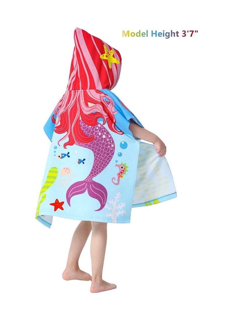 Kids Bath Towel for 1-6 Years Toddler, 1Pcs Hooded Towel, Microfiber Super Soft Robe Poncho Bathrobe, Boys Girls Swimming Beach Holiday Water Playing Pool Coverups (3D Mermaid) - pzsku/Z1CE85021D59618B70CE7Z/45/_/1670947469/219212ad-35b2-42af-b9dd-748b3b8f3bd1