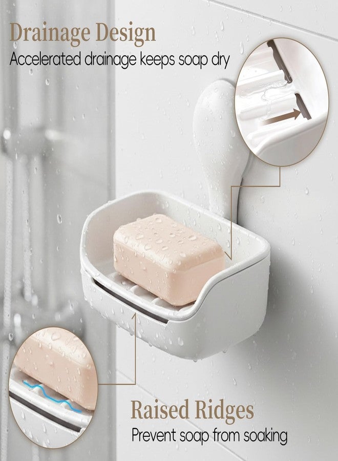 PAVSTINE Suction Cup Soap Holder for Shower, Strong Vacuum Suction Wall Mounted Soap Dish with Self-Draining Design, No Drill Reusable Sponge Tray for Bathroom, Kitchen Sink, White - Image 4