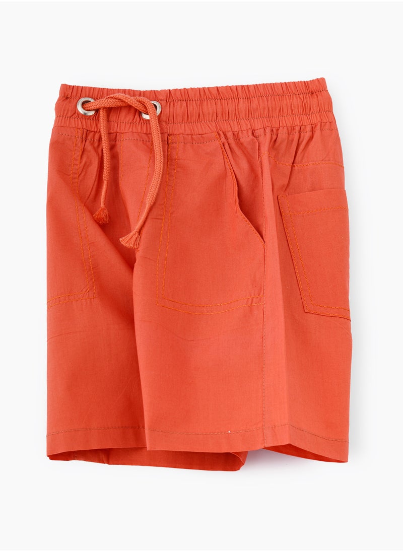 JAM Bright Orange Woven Cotton Shorts for Boys  - Image 3