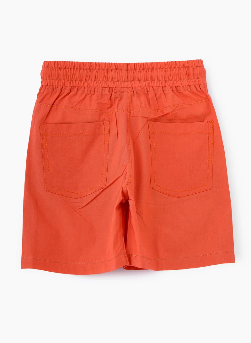 JAM Bright Orange Woven Cotton Shorts for Boys