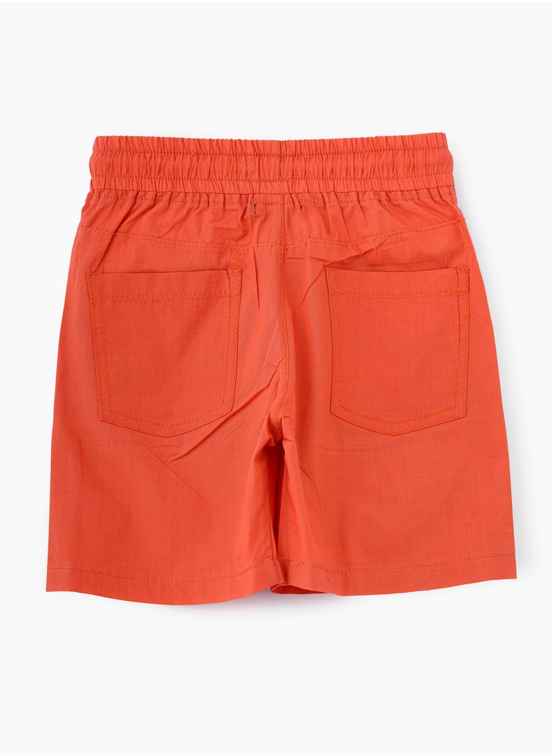 JAM Bright Orange Woven Cotton Shorts for Boys  - Image 2