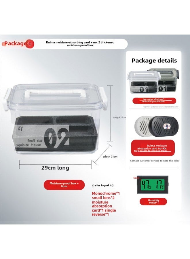 Camera Moisture-proof Box SLR Lens Drying Box Photographic Equipment Electronic Components Tea Collector Sealed Box-Color:Hd-90c Moisture Absorption Card + No. 2 Thickened Moisture-proof Box (moisture Delivery Thermometer/sealing Strip)⚑⚑  - Image 1