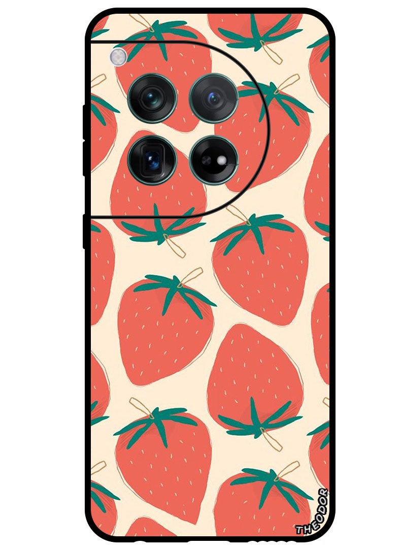 Theodor Protective Case Anti Scratch Shock Proof Bumper Cover For OnePlus 12 Strawberries - Image 1