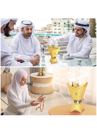 مبخرة كهربائية طراز جديد لعام 2024 مبخرة معدنية بقدرة 2500 مللي أمبير في الساعة بخاصية الروائح-ذهبي - view 4