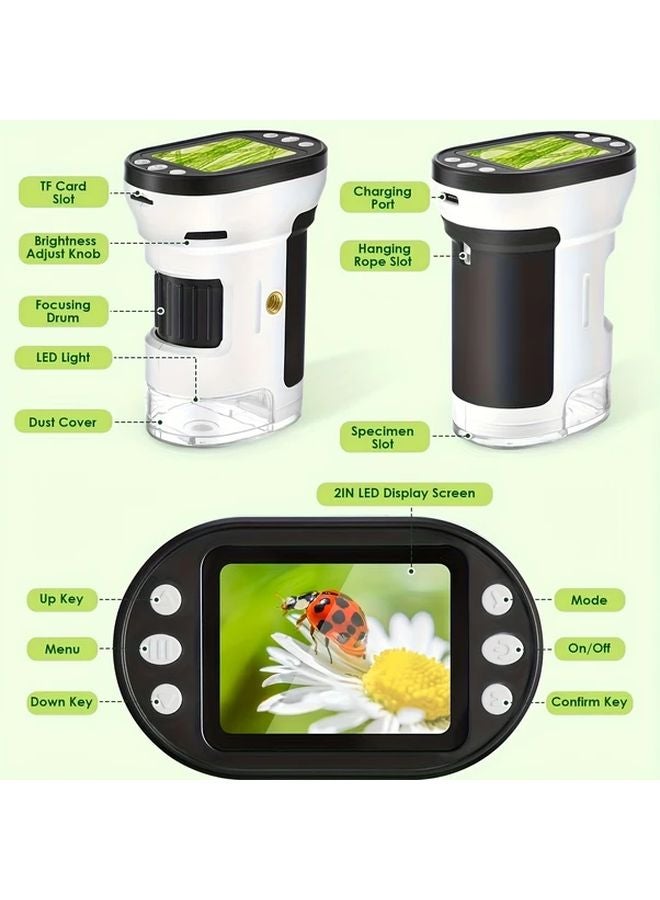 Xueyouma SD668 Intelligent 2 Inch LED Electron Microscope 1000X HD Portable Science Education - Image 3