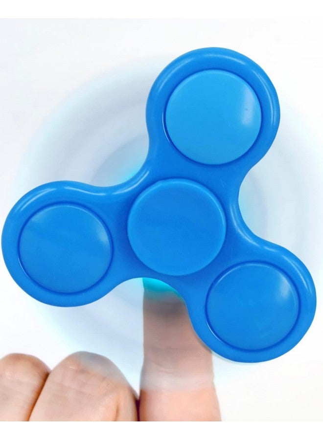 بريمسونس لعبة مكتب Premsons® Hand Spinner - لعبة تخفيف التوتر الحسي عالية السرعة بأصابع ناعمة للأطفال والكبار - هدية لحفلات أعياد الميلاد - بلاستيك - أزرق - Image 1