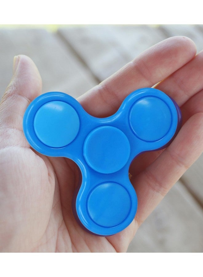 بريمسونس لعبة مكتب Premsons® Hand Spinner - لعبة تخفيف التوتر الحسي عالية السرعة بأصابع ناعمة للأطفال والكبار - هدية لحفلات أعياد الميلاد - بلاستيك - أزرق - Image 3