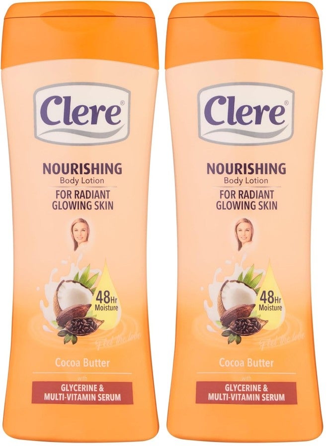 CLERE Hand and Body Lotion, Nourishing Cocoa Butter 400 ml (Pack of 2 - Image 1