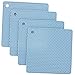 Smithcraft Square Blue Silicone Trivet Mat Set, Pot Holder, Multi-purpose Drying Trivet Mat, Kitchen Table pad, (Set of