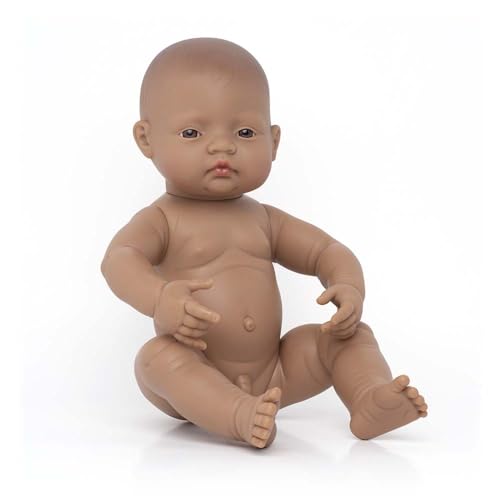 Miniland Doll 15 3/4'' Newborn Hispanic Boy - Made in Spain, Anatomically Correct, Quality - Image 1