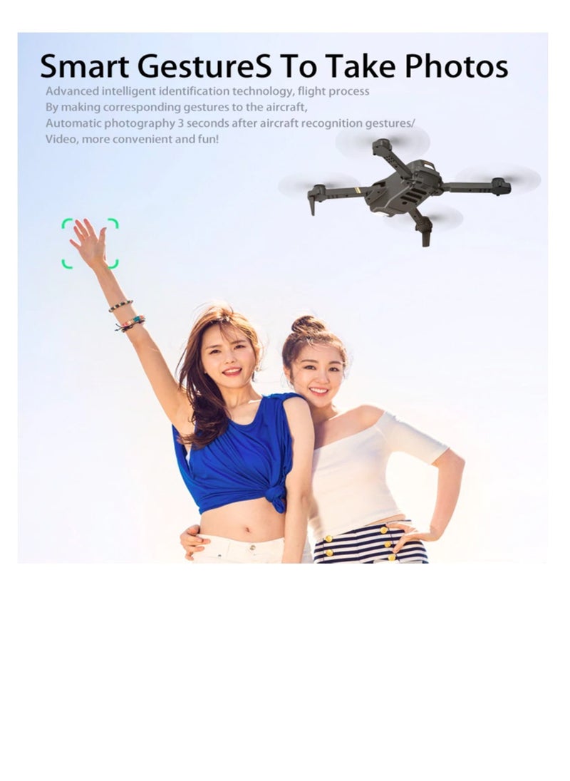 Generic - V4 RC Drone, 4K HD Wide Angle Camera Aerial Drone, Lightweight And Sturdy Foldable Drone, Dual Camera Quadcopter And Six Axis Gyroscope And Gestures For Video Photograpgy, (1pc) - Image 1