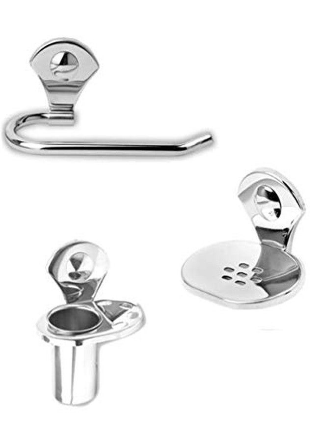Handy Bathoom Accessories Set, Stainless Steel Bathroom Accessories Set, Stainless Steel Bathroom Accessories Wall Mount Set of 3 Pieces (1 Napkin Ring, 1 Toothbrush Holder, 1 Soap Dish) - Image 1