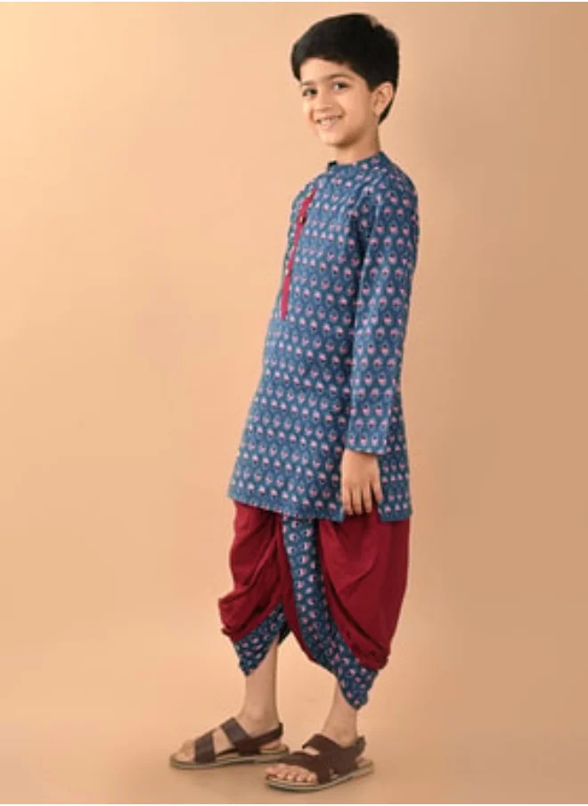 ليلك Printed Dhoti Kurta Set