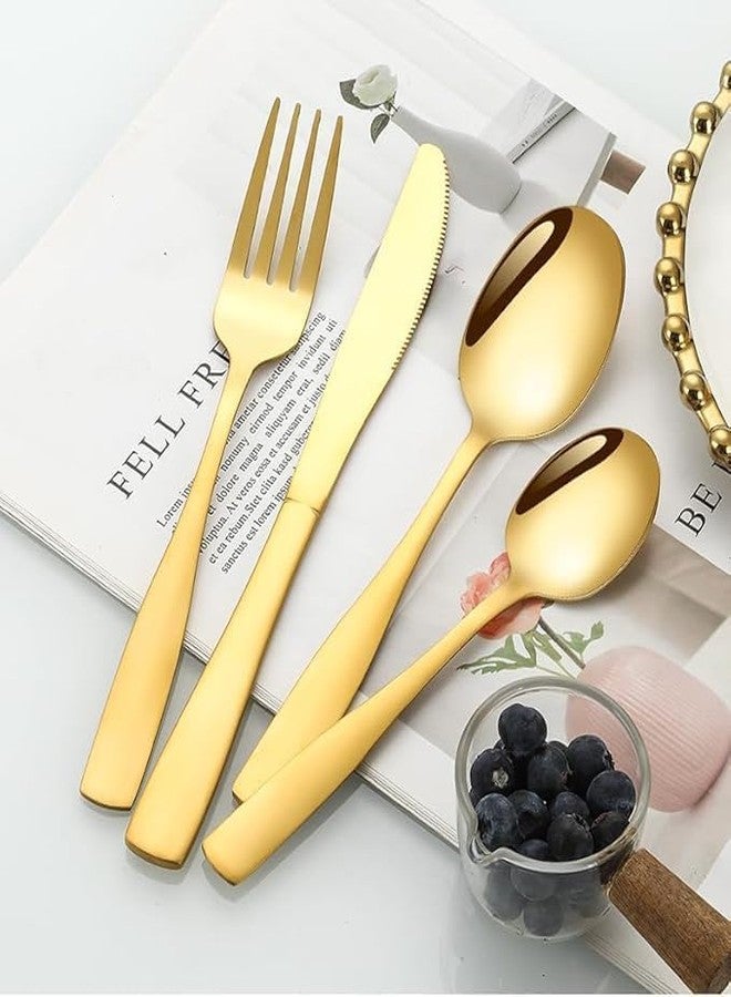 Naidev Tea Spoon Set of 4 pcs, 18/10 Stainless Steel, Squared Edge, Smooth Finish,Coffee Spoons, Easy-Clean Spoon for Celebrations, Family Dinners, Hotel, Restaurants, (4, Gold) - Image 5