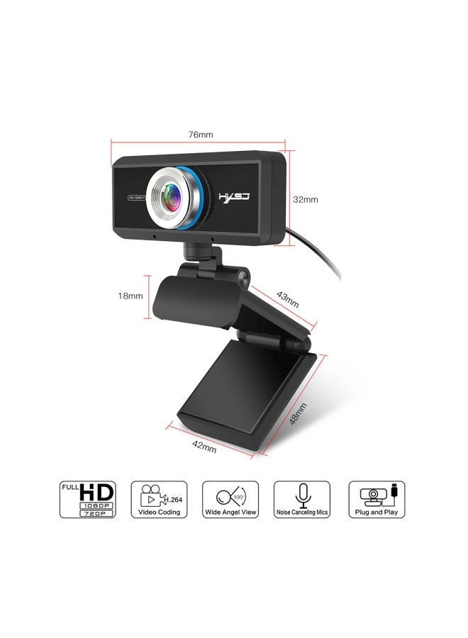 NIBEMINENT 1080P Manual Focus Webcam Black  - Image 2