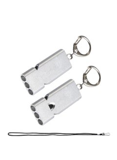 Three Tubes Survival Whistles, KASTWAVE Outdoor Safety Whistles Hiking Emergency Whistle With Lanyard and Key Ring for Hiking, Camping, Mountaining