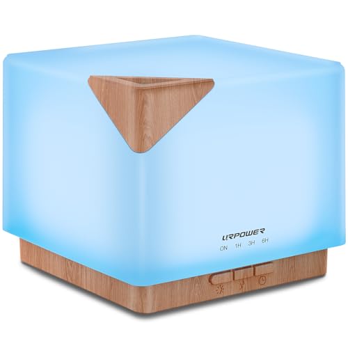 URPOWER Aromatherapy Essential Oil Diffuser Humidifier, 700ml Large Capacity Modern Ultrasonic Aroma Diffusers Running 20+ Hours with Adjustable Mist Mode/4 Timer Settings for Home Office Study - Image 1
