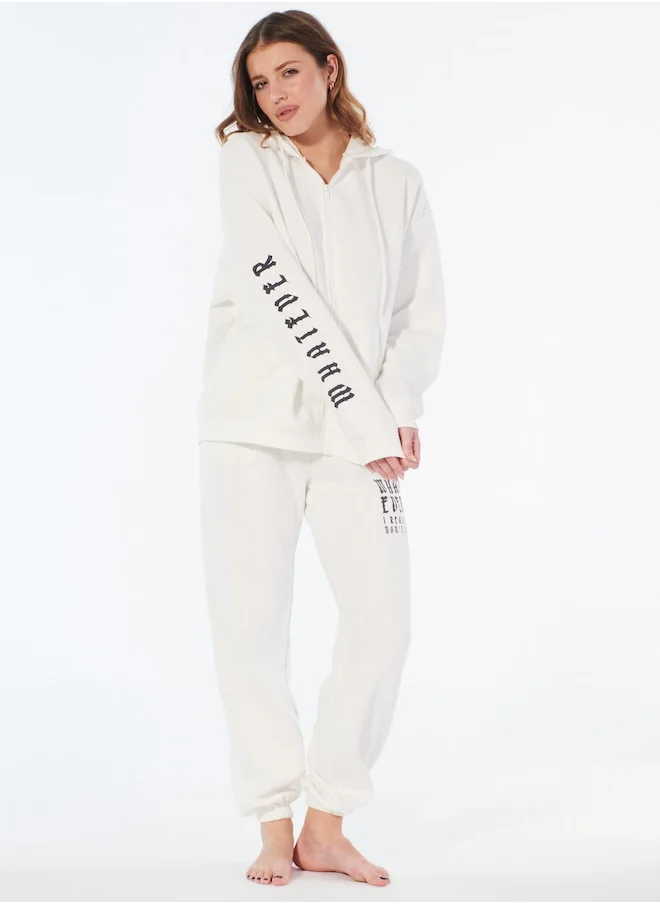 UNDIZ Fleece jogging bottoms with message