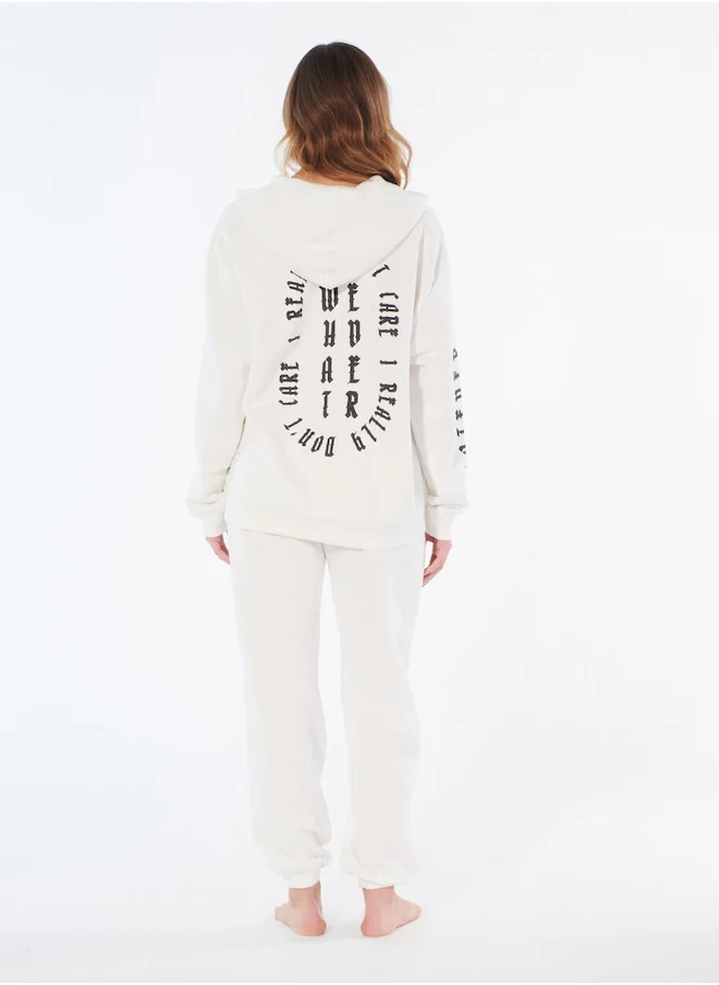 UNDIZ Fleece jogging bottoms with message