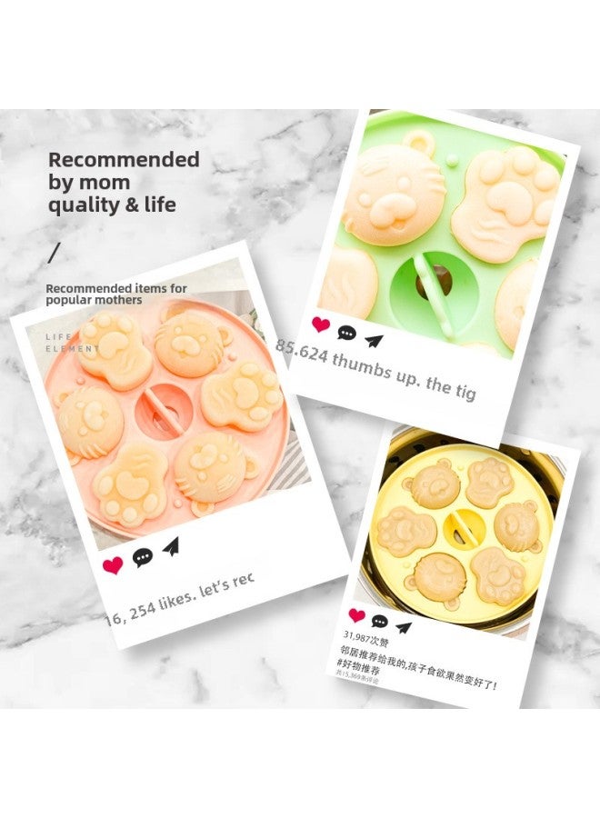 Net Red Tiger Head Tiger Claw Baby Rice Cake Food Supplement Silicone Mold Baby Steamed Cake Mold Food Grade Tools Wholesale-Specifications:Tiger Head Tiger Claw-Color:Powder - Image 4
