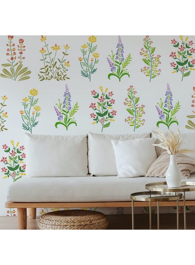 ORIGACH 6 Pcs Field Flowers Stencil For Painting 11.7×8.3 Inches Reusable Floral Painting Stencils For Painting On Woodcanvaspaperfabricfloorwall And Tile - Image 4